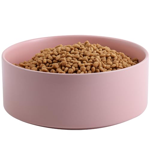 Addggo 24,1 cm rosa Keramik-Hundenapf für große große Hunde, extra groß, rutschfest, beschwerter Hundenapf, Dubale Big Heavy Dog Bowl (2400 ml) von Addggo