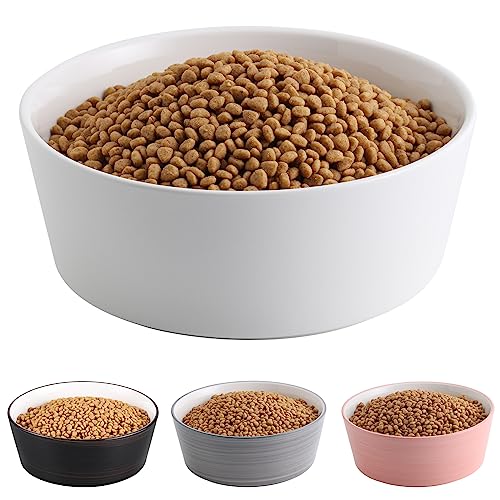 Addogyy Weißer Hundenapf aus Keramik für mittelgroße und große Rassen, schweres Hundefutter, Wassernapf, 20,3 cm, rutschfest, modern, niedlich, extra groß, Porzellan, Labyrinth, breite Öffnung von Addogyy