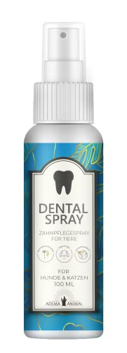 Adema Animal® Dental Spray - für Hunde & Welpen, Katzen & Kitten, natürliche Zahnreinigung/Zahnpflege, Plaque & Zahnstein entfernen gegen Mundgeruch, Maulgeruch bekämpfen 100ml Inhalt von Adema Animal