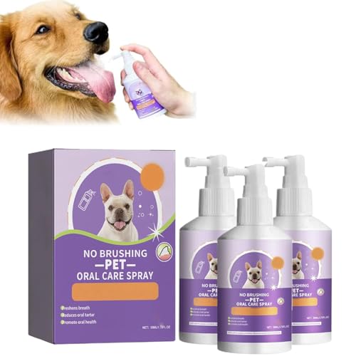 Teeth Cleaning Spray for Dogs & Cats,Pet Clean Teeth Spray,Pet Oral Spray Clean Teeth,Dog Teeth Cleaning,Dog Breath Spray,Dog & Cat Natural Breath Freshener,Get Rid of Bad Breath,No Brushing (3Pcs) von Aderpmin