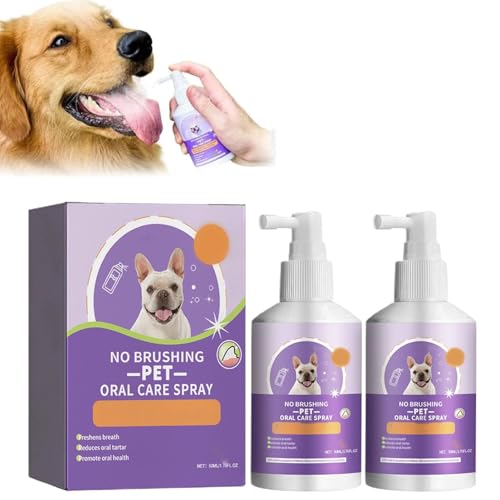 Teeth Cleaning Spray for Dogs & Cats,Pet Clean Teeth Spray,Pet Oral Spray Clean Teeth,Dog Teeth Cleaning,Dog Breath Spray,Dog & Cat Natural Breath Freshener,Get Rid of Bad Breath,No Brushing (2Pcs) von Aderpmin