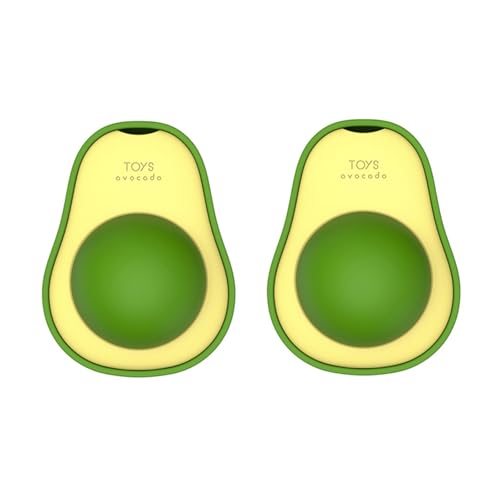 Adius Avocado-Katzenminze-Spielzeug – 2er-Set drehbare Wandbälle in Avocado-Form für Wohnungskatzen,Zahnreinigungsspielzeug Spielzeug Drehbar Katzenminze Kauen von Adius