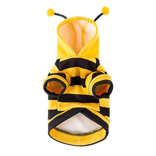 Katzen Bienenkostüm, Niedliches Kostüm，Hunde- -Hoodies, Katzen Outfits, Haustier Biene Halloween Kostüm, Halloween Katzenkostü, Haustier Bienenkostü Mit Kapuze (L,Yellow) von Adius