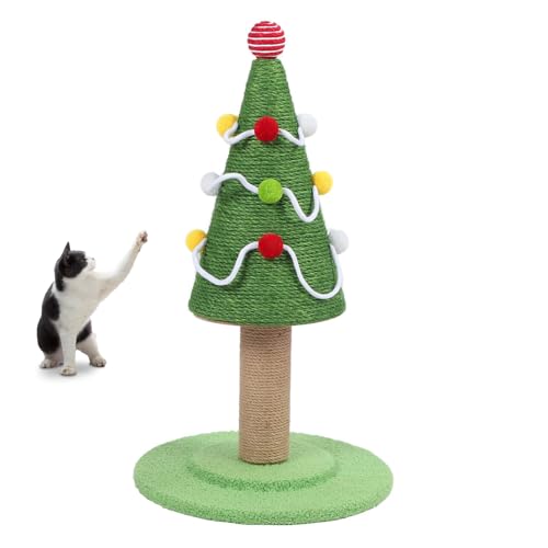 Katzenkratzbaum weihnachtsbaumform,Katzenkratzbaum Weihnachtsbaum, Robuster Katzenkratzturm Für Kätzchen Und Katzen Zum Spielen Und Zur Krallenpflege (L) von Adius