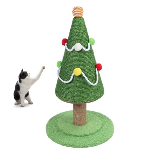 Katzenkratzbaum weihnachtsbaumform,Katzenkratzbaum Weihnachtsbaum, Robuster Katzenkratzturm Für Kätzchen Und Katzen Zum Spielen Und Zur Krallenpflege (M) von Adius