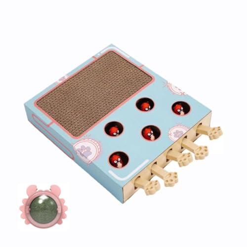 Whack a Mole for Cats, Whack-a-Mole 3-in-1 Cat Scratcher and Toy, Interactive Whack a Mole Game, Scratching Pad, and Cardboard Box for Indoor Cats von Adius