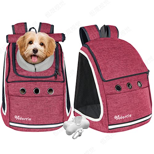 Hunde Katze Rucksack Tragetasche für kleine Hunde und Katzen, sicherer multifunktionaler Haustier-Rucksack Tragetasche für Wandern, Spazierengehen, Reisen, Outdoor-Aktivitäten (Rosa) von Adorrie