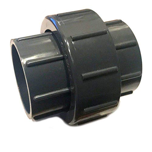 VMC PVC-U Fitting Adapter Verschraubung Durchmesser 25mm mit 2 X Klebemuffe ideal für Rohrleitungsbau am Koiteich von VMC