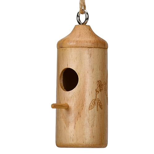 Adrosstoller Gartenornament Holz Haustier Vögel Nest Hamster Eichhörnchen Brutnest Zarte Vogelhaus Anhänger für Hof Garten von Adrosstoller