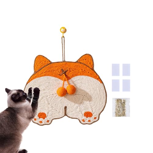 Adsfvs Innenkatze Kratzer, Katzenkratzmatte, Hangable Cat Paw Schleifmatte Anti-Kratzer Teppich, Haustierspielzeug Sisal Kratzer für Wohnzimmer, Tür, Schlafzimmer von Adsfvs