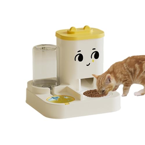 Adsfvs Katzenfutter- und Wasserspender,Katzenfutter- und Wasserspender,2-in-1-Wasserspender für Haustiere - Automatischer Katzenfutterautomat mit großer Kapazität, automatischer Katzenfutterspender von Adsfvs