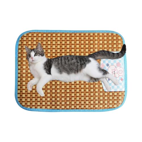 Adsfvs Kühlmatte für Haustiere, Kühlmatte für Hunde,Kühldecke Cool Pet Pad - Haustier-Kühlmattenkissen, rutschfeste Katzenkühlmatte, Rattan-Hundekühlkissen, Heimtierbedarf für Hunde und Katzen von Adsfvs