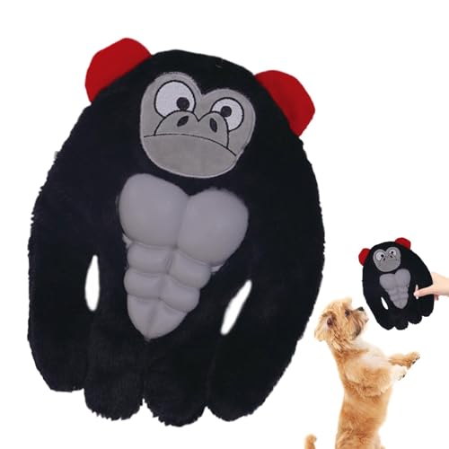 Adsfvs Quietschendes Hundespielzeug, Stofftier-Hundespielzeug - Chattering Gorilla Chew Plush Interaktives Hundespielzeug | Kauspielzeug, ängstlich und beruhigend für kleine, mittelgroße und große von Adsfvs