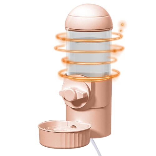 Adsfvs Wasserspender für Hundehütten, Wasserflasche für Hundekäfige - Beheizter automatischer Siphon-Wassernapf für Hundehütten, hängend, 500 ml - Abnehmbarer USB-Tierfutter-Wasserspender zum von Adsfvs