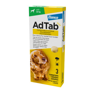 AdTab Kautabletten für Hunde +11-22kg - 2 Packungen von Adtab