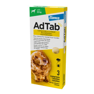 AdTab Kautabletten für Hunde +2,5-5,5kg - 2 Packungen von Adtab