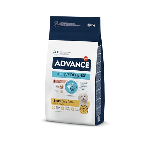 Advance Mini Sensitive Salmon – Trockenfutter für Hunde Kleiner Rassen mit Verdauungsempfindlichkeit gegen Lachs, 7 kg von Advance