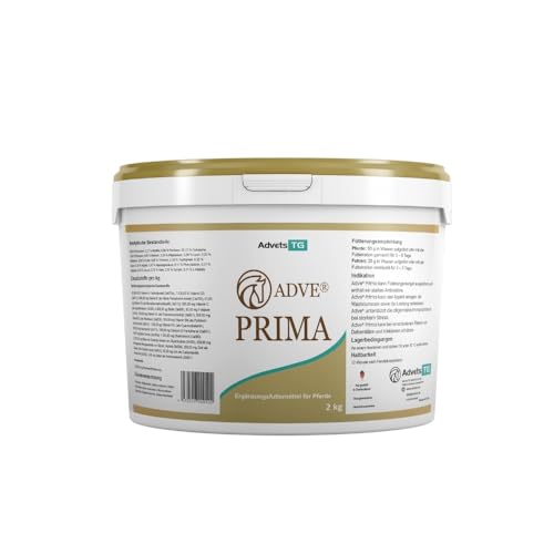 Adve® Prima – Ergänzungsfuttermittel für Pferde – gleicht Fütterungsmängel aus – höhere Leistung – unterstützt Immunantwort – 2 kg Eimer von Adve