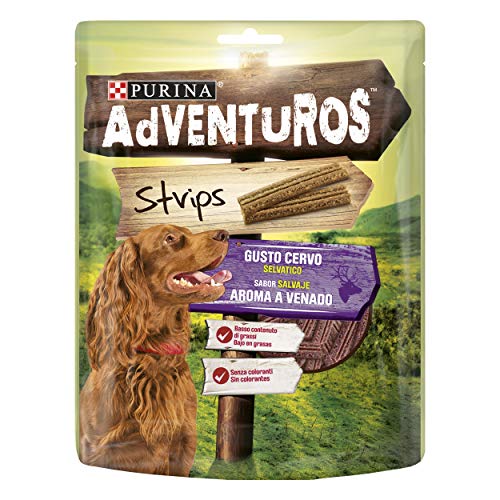 Adventuros Purina Strips Snacks, premios, chuches para Perros, 6 bolsas de 90g von Adventuros