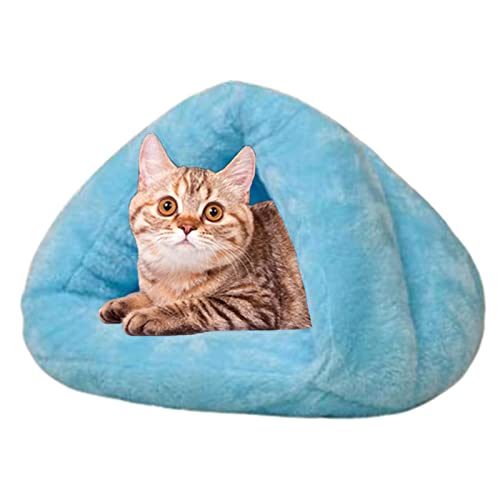 Überdachtes Katzenbett - Dickes Fleece Warmes weiches Bett für Hund,Katzenzelt Selbstbeheizendes Schlafbett Winter Haustiere Welpen Indoor Haustiere Dreieck-Nest Für Hunde Katzen Haustiere Hepvet von Aeihevo