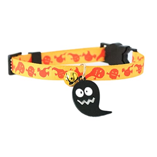 Aelevate Halloween-Hundehalsbänder, Kostüme zum Thema Halloween, Katzen, Hunde, Halsbänder mit Glöckchen, Hochwertiges Nylon-Haustierhalsband für Kätzchen, Welpen, Halloween, Zubehör von Aelevate