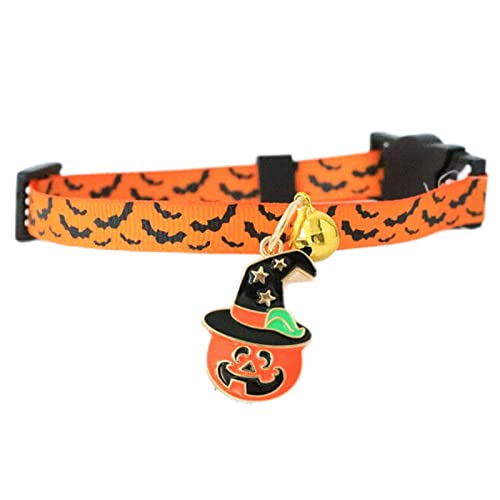 Aelevate Halloween-Hundehalsband | Halloween Hundehalsband mit Glocke Kostü Zubehör | Einstellbares Halloween-Haustier-Cosplay- -Kostümzubehör für Katzen und kleine mittelgroße Hunde von Aelevate