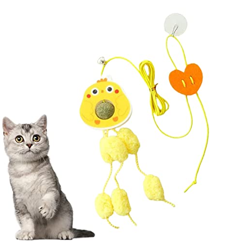 Aelevate Katze hängendes Spielzeug,Niedliches lustiges hängendes Tür-Katzenminzen-Spielzeug Katzenspielzeug für Innenkatzen | Interaktives und einziehbares Kätzchenspielzeug für Kätzchen von Aelevate