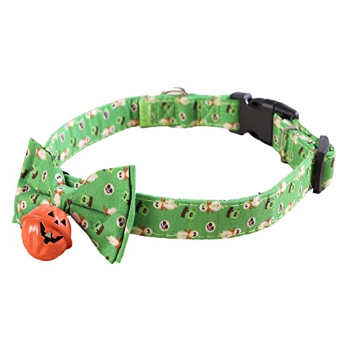 Halloween-Halsband für Hunde, Festliche Halsbandleine, verstellbares Hundehalsband, Hundehalsband mit -Kürbisglockenverzierung, Kürbisfliege für Haustiere von Aelevate