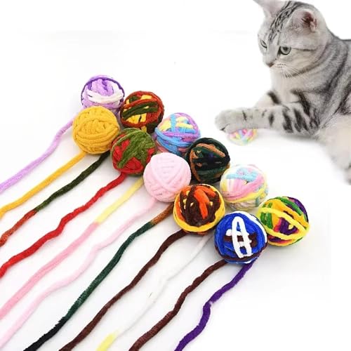 Aerensic 1/3/5/7 stück Haustier Katzenspielzeug Selbstunterhaltendes Kau- und Teaser-Katzenspielzeug Bälle Katzenbedarf Zappelspielzeug for Katzen Zubehör(3pc(Random Color)) von Aerensic