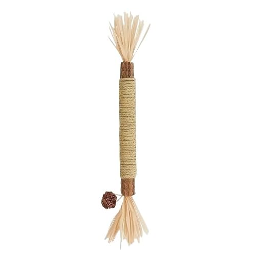 Aerensic 1 Stück Katzenspielzeug Silvervine Kaustab Kitty Bast Gras Heimtierbedarf Reinigung Zähne Stick Haustier Biss Katzenspielzeug Hanfseil(22cm) von Aerensic