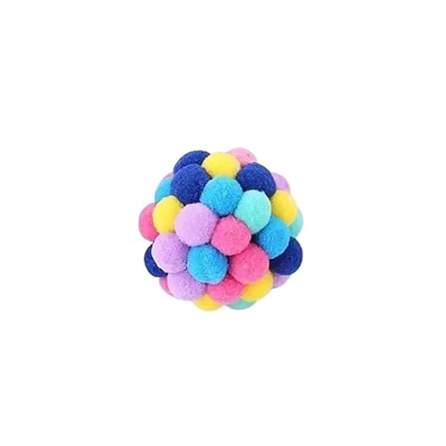 Aerensic 3 STÜCKE Katzenspielzeug Katze Plüschball Spielzeug Haustier Elastischer Glockenball Selbst Hallo Ball Spielen Katze Bunter Ball Katzenspielzeug Interaktiv(Large Size 1 Pack) von Aerensic