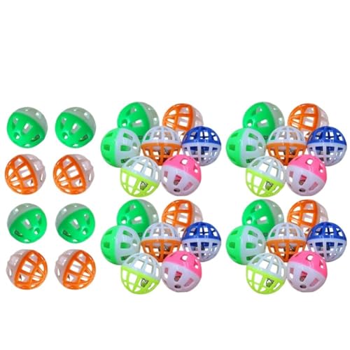 Aerensic Bunte 18 Teile/Satz 4cm Kunststoff Haustier Katze Kätzchen Spielbälle Mit Jingle Bell Pounce Chase Rassel Spielzeug for Katze Haustier liefert(36pcs) von Aerensic