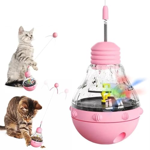 Aerensic Interaktives Katzenspielzeug Zauberstab mit lustigem Ball Slow Feeder Leckerli-Spender for Indoor-Kätzchen Gewicht Kitty Fun Food Dispenser(7) von Aerensic