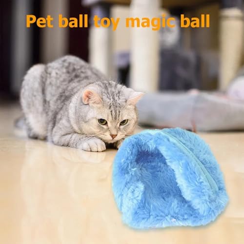 Aerensic Rolling Ball Spielzeug Aktivierungsball Hund Katze Interaktiv Lustiges Kauen Plüsch Elektrischer Rolling Ball Haustier Hund Katze Spielzeug Zubehör von Aerensic