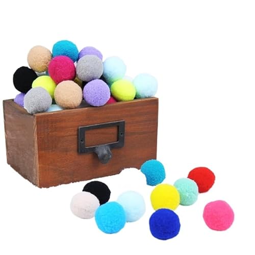 Aerensic Stretch-Plüschball Katzenspielzeug Niedlicher lustiger Ball Bunter interaktiver Pom Pom Kauball for Jagen Übungsspielzeug Katzenbedarf(30 pcs) von Aerensic