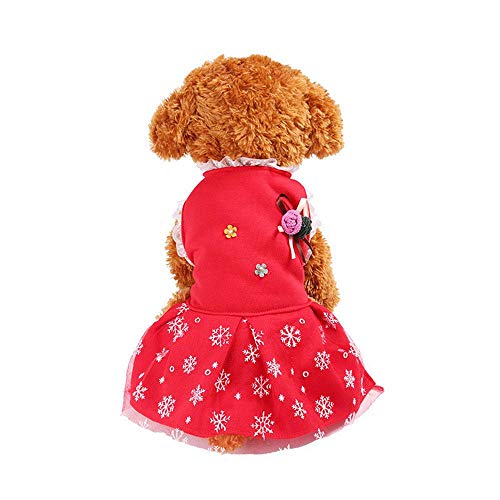 Aeromdale Hundekleid Neujahr Weihnachten Hundebekleidung Haustierbekleidung Outfit Xmas Snowflake Pet Clothing Reizendes Hundekostüm - # D - L von Aeromdale