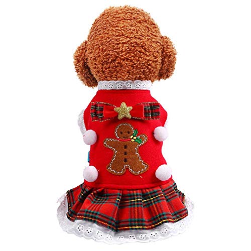 Aeromdale Weihnachten Hund Kleidung Haustier Hund Katze Roter Mantel Muster Mantel Warmes Kleid Kostüm Kleidung für Welpen Hund Katze - # A - M von Aeromdale