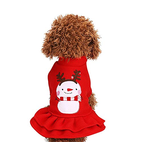 Aeromdale Weihnachten Hund Mädchen Kleidung Haustier Warme Winterkleidung Haustier Prinzessin Kleid Kostüm 2-beinig Niedlich Bekleidung Weihnachten Outfit - # B - L von Aeromdale