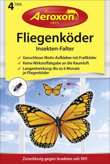 Aeroxon® 4x Fensterfliegenfalle, Fliegenköder als Falter-Motivaufkl... von Aeroxon