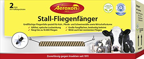 AEROXON Stall-Fliegenfänger | 2 Stück pro Packung - speziell für Ställe sowie Wirtschaftsräume von Aeroxon