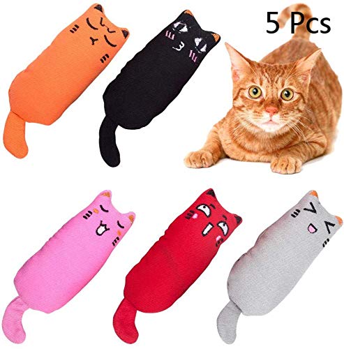 Aestm 5 Stück Niedlich Plüsch Daumen Geformt Katzenspielzeug Katzenminze Set, Spielzeug Katze, Catnip Toys Set für Katze und Kätzchen von Aestm