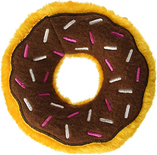 Aestm Donutz Chocolate Dog Toy Donut Plüschspielzeug Quietschendes Kauspielzeug Hundespielzeug Set für Kleine und Mittelgroße Welpen Hunde Haustiere Interaktives Spielzeug (3 Stüke) von Aestm