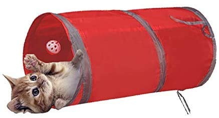 Aestm Katzentunnel Spieltunnel Katzen Spieltunnel, Leichter, zusammenklappbarer, für Katzen, kleine Kaninchen, Kätzchen, Welpen, Frettchen, Meerschweinchen von Aestm