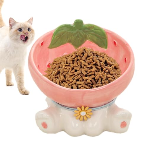 Aeutwekm Erhöhter Futternapf für Katzen, Keramik, 245 ml, modische Futternäpfe für kleine Hunde, niedlicher Katzen-Futterspender für Snacks, Trockenfutter, Nassfutter von Aeutwekm