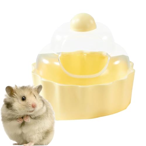 Aeutwekm Hamster-Sandbad-Behälter – Kuchenförmiger Chinchilla-Sauna-Raum – transparent, auslaufsicher, auslaufsicher, rutschfest, Hamster-Badezimmer für kleine Haustiere, Käfigzubehör von Aeutwekm