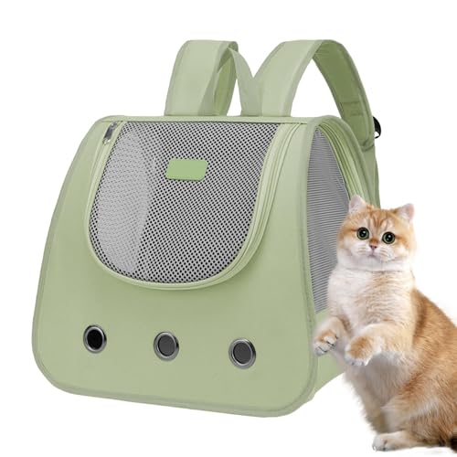 Aeutwekm Haustierausflugsrucksack, Katzenrucksäcke zum Tragen von Katzen - Katzenrucksäcke zum Tragen - Tragbarer, Verstellbarer, vollständig belüfteter Netzrucksack zum Wandern, Reisen, von Aeutwekm