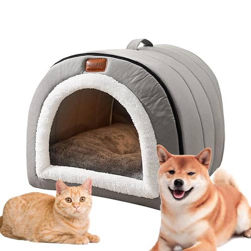 Aeutwekm Hundehütte Indoor - Tragbare Katzen Haustiere Betten mit Abnehmbarem Design - Outdoor & Indoor Nutzung, Haustierhaus für Katzen, Hunde & Kleintiere, für alle Jahreszeiten von Aeutwekm