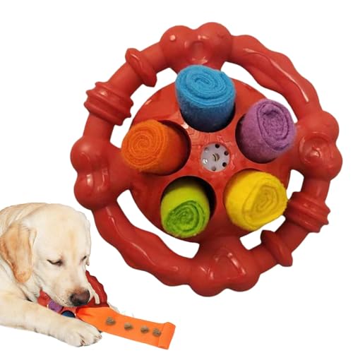 Aeutwekm Interaktives Hundespielzeug Ball – Interaktives, natürliches Futtersuch-Hundespielzeug, Kauspielzeug mit bissfestem Se , Puzzle-Schnüffelball für Hunde von Aeutwekm