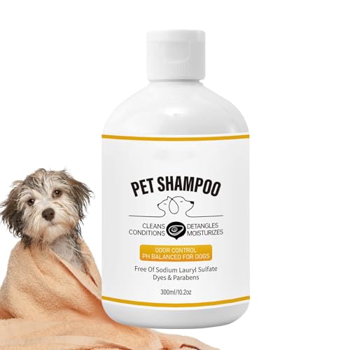 Aeutwekm Katzenshampoo gegen juckende Haut, Hundeshampoo, 300 ml reinigendes, desodorierendes Shampoo für juckende Haut, Smelly Dogs Reinigungsshampoo zur Geruchsbeseitigung, lindert juckende Haut von Aeutwekm