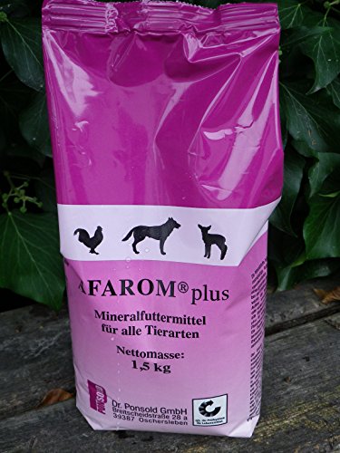 Afarom® Plus Mineralfuttermittel Ergänzer für Haus- und Nutztiere 1,5 kg (3X 1,5kg) von Afarom